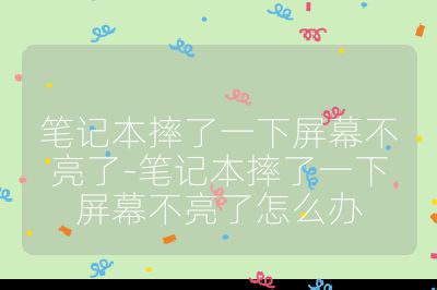 筆記本摔了一下屏幕不亮了-筆記本摔了一下屏幕不亮了怎么辦