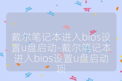 戴爾筆記本進入bios設置u盤啟動-戴爾筆記本進入bios設置u盤啟動項