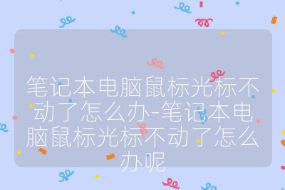 筆記本電腦鼠標光標不動了怎么辦-筆記本電腦鼠標光標不動了怎么辦呢