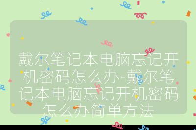 戴爾筆記本電腦忘記開機密碼怎么辦-戴爾筆記本電腦忘記開機密碼怎么辦簡單方法