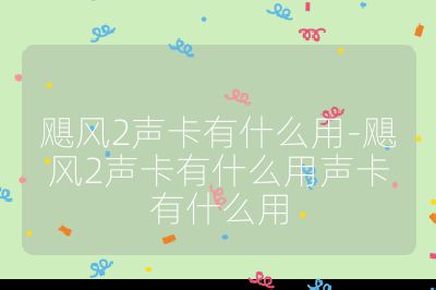 颶風2聲卡有什么用-颶風2聲卡有什么用聲卡有什么用