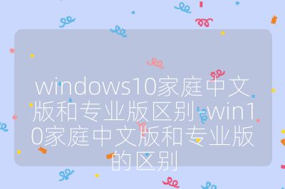 windows10家庭中文版和專業版區別-win10家庭中文版和專業版的區別