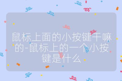 鼠標(biāo)上面的小按鍵干嘛的-鼠標(biāo)上的一個小按鍵是什么