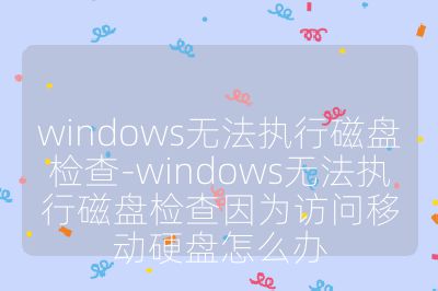 windows無法執行磁盤檢查-windows無法執行磁盤檢查因為訪問移動硬盤怎么辦