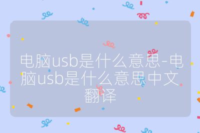 電腦usb是什么意思-電腦usb是什么意思中文翻譯