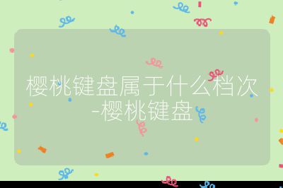 櫻桃鍵盤屬于什么檔次-櫻桃鍵盤