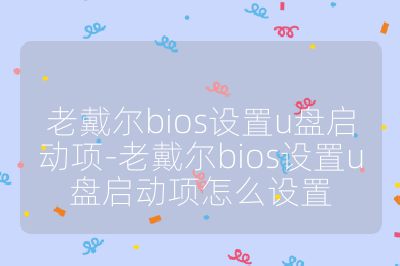 老戴爾bios設(shè)置u盤啟動(dòng)項(xiàng)-老戴爾bios設(shè)置u盤啟動(dòng)項(xiàng)怎么設(shè)置