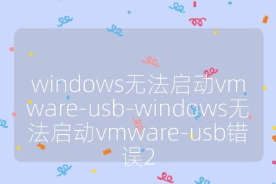 windows無法啟動vmware-usb-windows無法啟動vmware-usb錯誤2
