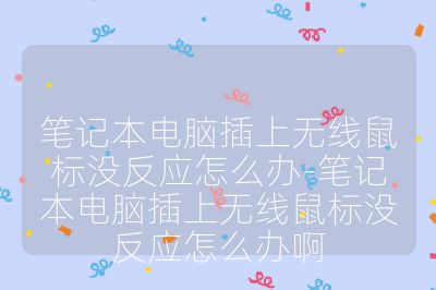 筆記本電腦插上無線鼠標(biāo)沒反應(yīng)怎么辦-筆記本電腦插上無線鼠標(biāo)沒反應(yīng)怎么辦啊