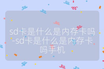 sd卡是什么是內存卡嗎-sd卡是什么是內存卡嗎手機