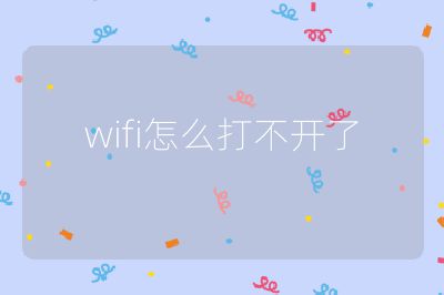 wifi怎么打不開了