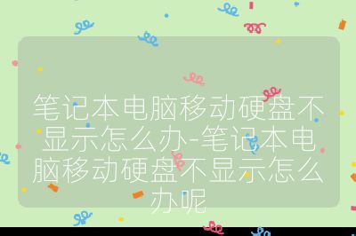筆記本電腦移動(dòng)硬盤(pán)不顯示怎么辦-筆記本電腦移動(dòng)硬盤(pán)不顯示怎么辦呢