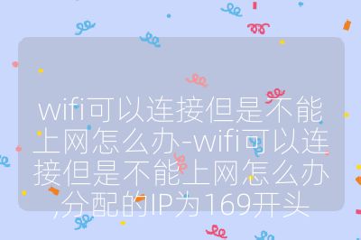 wifi可以連接但是不能上網怎么辦-wifi可以連接但是不能上網怎么辦,分配的IP為169開頭
