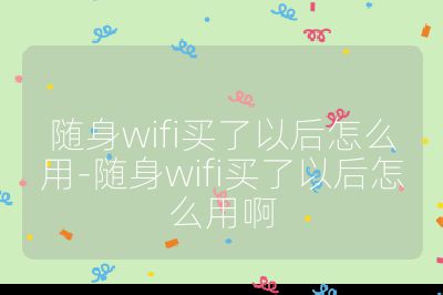 隨身wifi買了以后怎么用-隨身wifi買了以后怎么用啊