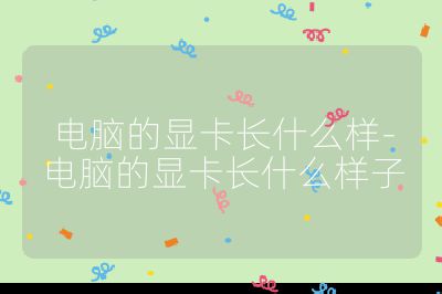 電腦的顯卡長什么樣-電腦的顯卡長什么樣子
