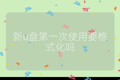 新u盤(pán)第一次使用要格式化嗎