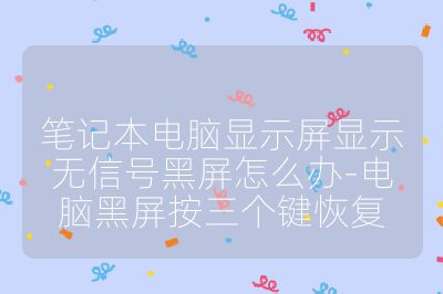 筆記本電腦顯示屏顯示無信號黑屏怎么辦-電腦黑屏按三個鍵恢復(fù)