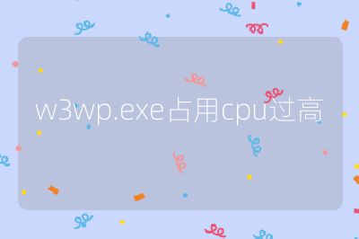 w3wp.exe占用cpu過高