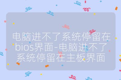 電腦進不了系統停留在bios界面-電腦進不了系統停留在主板界面