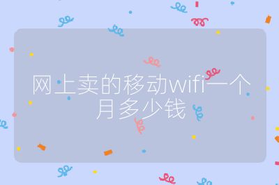 網(wǎng)上賣的移動(dòng)wifi一個(gè)月多少錢
