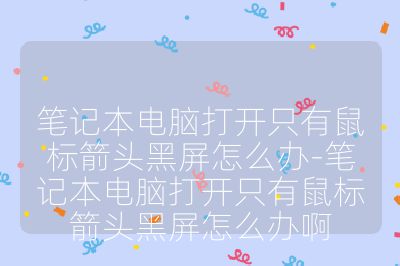 筆記本電腦打開只有鼠標箭頭黑屏怎么辦-筆記本電腦打開只有鼠標箭頭黑屏怎么辦啊