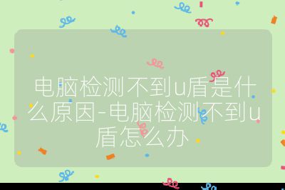 電腦檢測(cè)不到u盾是什么原因-電腦檢測(cè)不到u盾怎么辦