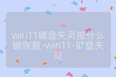 win11鍵盤失靈按什么鍵恢復(fù)-win11-鍵盤失靈