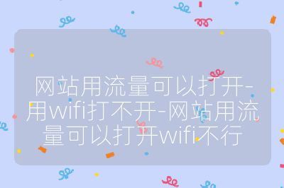 網站用流量可以打開-用wifi打不開-網站用流量可以打開wifi不行