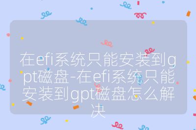 在efi系統只能安裝到gpt磁盤-在efi系統只能安裝到gpt磁盤怎么解決