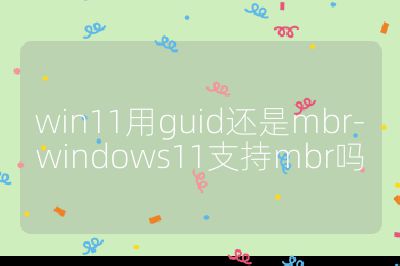 win11用guid還是mbr-windows11支持mbr嗎