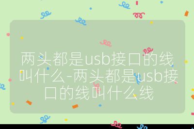 兩頭都是usb接口的線叫什么-兩頭都是usb接口的線叫什么線