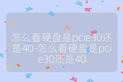 怎么看硬盤是pcie30還是40-怎么看硬盤是pcie30還是40