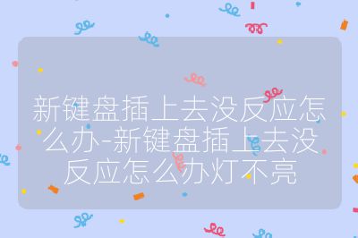 新鍵盤插上去沒反應怎么辦-新鍵盤插上去沒反應怎么辦燈不亮
