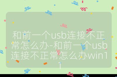 和前一個usb連接不正常怎么辦-和前一個usb連接不正常怎么辦win11