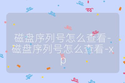 磁盤序列號怎么查看-磁盤序列號怎么查看-xp