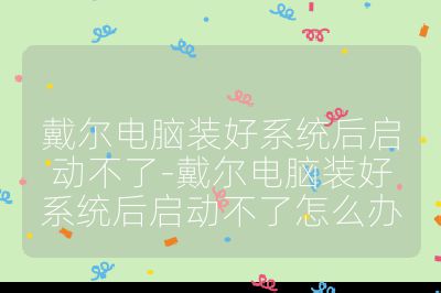 戴爾電腦裝好系統(tǒng)后啟動(dòng)不了-戴爾電腦裝好系統(tǒng)后啟動(dòng)不了怎么辦