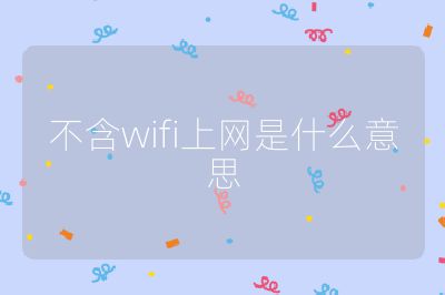 不含wifi上網是什么意思