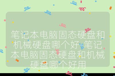 筆記本電腦固態(tài)硬盤和機(jī)械硬盤哪個(gè)好-筆記本電腦固態(tài)硬盤和機(jī)械硬盤哪個(gè)好用