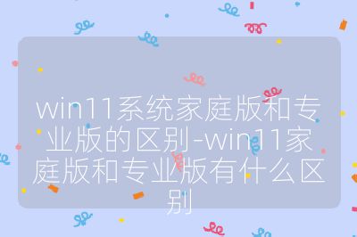 win11系統(tǒng)家庭版和專業(yè)版的區(qū)別-win11家庭版和專業(yè)版有什么區(qū)別