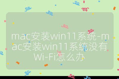 mac安裝win11系統-mac安裝win11系統沒有Wi-Fi怎么辦