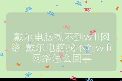 戴爾電腦找不到wifi網絡-戴爾電腦找不到wifi網絡怎么回事