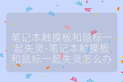 筆記本觸摸板和鼠標(biāo)一起失靈-筆記本觸摸板和鼠標(biāo)一起失靈怎么辦