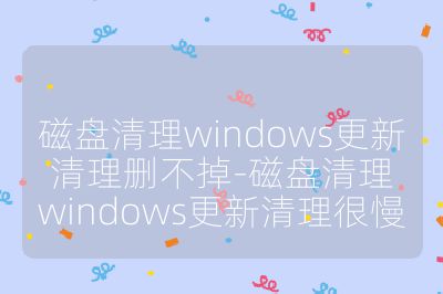 磁盤清理windows更新清理刪不掉-磁盤清理windows更新清理很慢