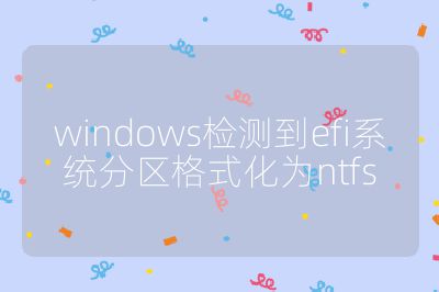 windows檢測到efi系統分區格式化為ntfs