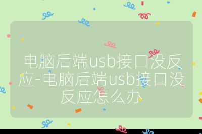 電腦后端usb接口沒反應-電腦后端usb接口沒反應怎么辦