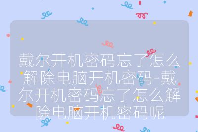 戴爾開機密碼忘了怎么解除電腦開機密碼-戴爾開機密碼忘了怎么解除電腦開機密碼呢