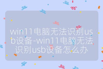 win11電腦無法識(shí)別usb設(shè)備-win11電腦無法識(shí)別usb設(shè)備怎么辦