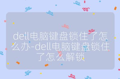 dell電腦鍵盤鎖住了怎么辦-dell電腦鍵盤鎖住了怎么解鎖