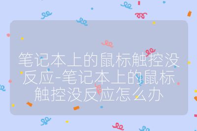 筆記本上的鼠標觸控沒反應-筆記本上的鼠標觸控沒反應怎么辦