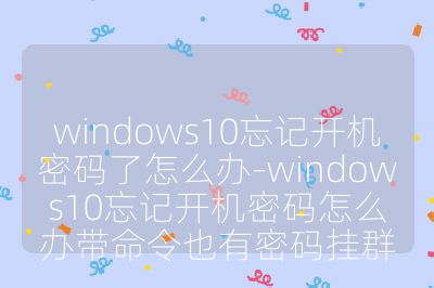 windows10忘記開機密碼了怎么辦-windows10忘記開機密碼怎么辦帶命令也有密碼掛群